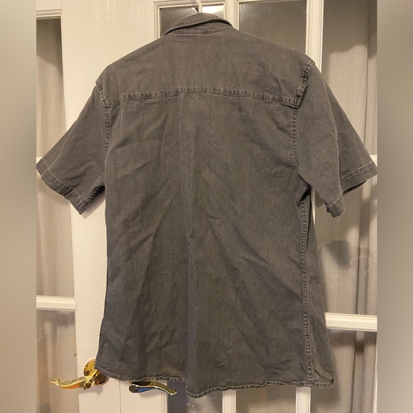 Topman grey denim button down tee - Picture 2 of 4